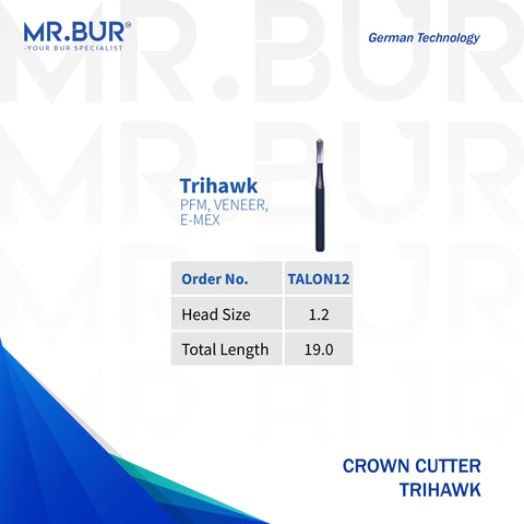 Trihawk Talon 12 Crown Cutting Bur FG