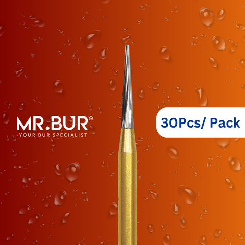 Mr. Bur's 30pcs Pointed Cone Finishing Carbide Dental Bur FG is ideal for cavity prep, composhape, composite polishing, debonding, pre-polishing, and tangential polishing.