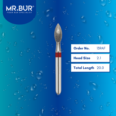 Mr. Bur 139AF Fine Grit Pre-Polishing Peach Diamond Bur 830 FG are tools used in various dental procedures. ISO 806 314 257 514 021, Their peach design is ideal for restorative treatments, prosthodontics, composite polishing, occlusal incisors reduction, and achieving a high shine during polishing and finishing.