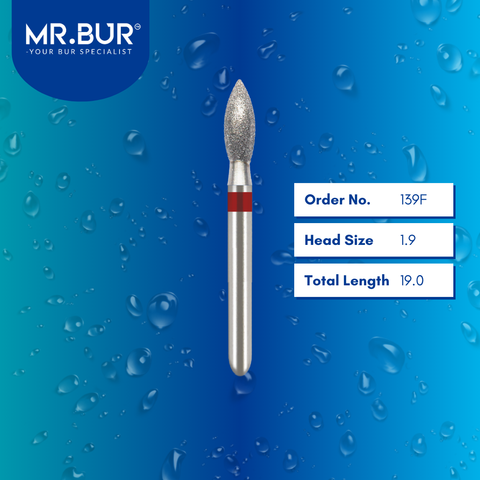 Mr. Bur 139F Fine Grit Pre-Polishing Peach Diamond Bur 830 FG are tools used in various dental procedures. ISO 806 314 257 514 019, Their peach design is ideal for restorative treatments, prosthodontics, composite polishing, occlusal incisors reduction, and achieving a high shine during polishing and finishing.