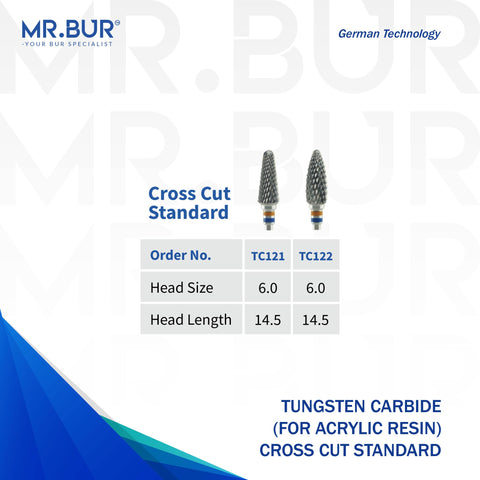 Cross Cut Standard Tungsten Carbide Bur For Acrylic Resin