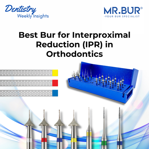 Mr. Bur One Slice IPR Kit used for interproximal reduction in aligner and Invisalign treatments, enabling precise enamel reduction and controlled space creation.