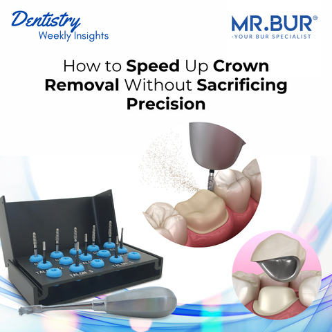 Learn how to speed up crown removal with Mr. Bur Crown Cutter Kit, ensuring fast, precise cutting and smooth margins.