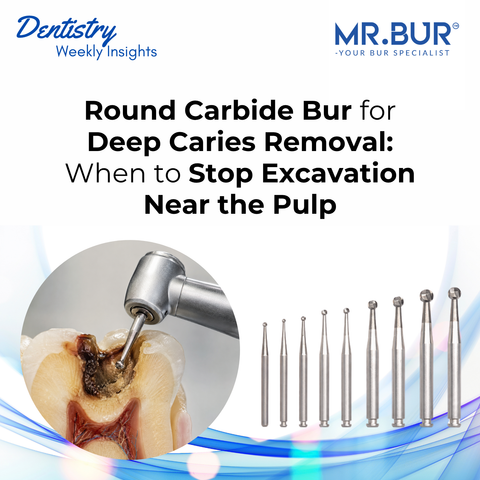 MR.Bur round carbide bur for deep caries removal near the pulp with dental handpiece and multiple bur sizes