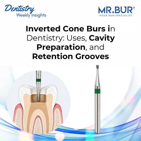 Mr. Bur Inverted Cone Coarse Diamond Bur FG for cavity preparation and retention grooves