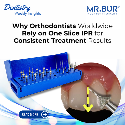 Mr. Bur One Slice IPR Kit used by orthodontists for precise enamel reduction creating consistent treatment results in interproximal reduction procedures.