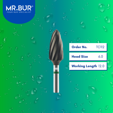 Mr. Bur TC112 CVD Coating Plain Cut Coarse Tungsten Carbide for Plaster is ideal for plastering, restorative work, prosthodontics, denture technique, and 3D acrylic denture procedures.