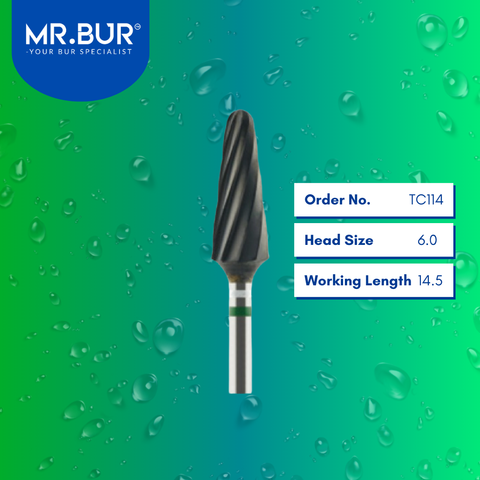 Mr. Bur TC114 CVD Coating Plain Cut Coarse Tungsten Carbide for Plaster is ideal for plastering, restorative work, prosthodontics, denture technique, and 3D acrylic denture procedures.