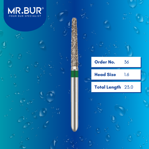  Mr. Bur 852 tapered round end diamond bur 36 are tools used in multiple dental procedures. ISO 806 314 199 534 016 FG, Their tapered round end heads are ideal for for effective crown and bridge preparation, chamfer margin preparation, and trimming and preparation for all composite materials. 
