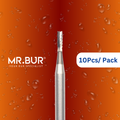 Mr. Bur Cylinder Carbide Bur FG, available in cross cut, ensures precise, efficient cutting for cavity and crown preparations, enhancing accuracy, control, and procedural efficiency.