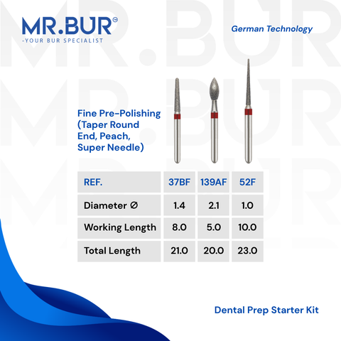 Multi-Purpose Clinical Bur Kit for Preparation, Finishing, Polishing & Tooth Sectioning