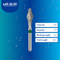 Mr. Bur Occlushaper Diamond Bur FG, 370, used for occlusal shaping in onlay overlay tabletop restorations and minimally invasive ceramic crown preparations.