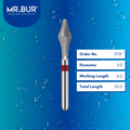 Mr. Bur Occlushaper Diamond Bur FG, 370F, used for occlusal shaping in onlay overlay tabletop restorations and minimally invasive ceramic crown preparations.