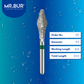Mr. Bur Occlushaper Diamond Bur FG, 371, used for occlusal shaping in onlay overlay tabletop restorations and minimally invasive ceramic crown preparations.