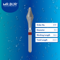 Mr. Bur Occlushaper Diamond Bur FG, 371F, used for occlusal shaping in onlay overlay tabletop restorations and minimally invasive ceramic crown preparations.