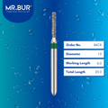 Mr. Bur FG Cylinder Rounded Edge diamond bur, 86CR, used for axial wall reduction and shoulder margin refinement in crown preparation procedures.