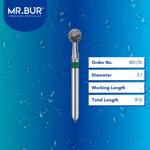 Round Ball Coarse Diamond Bur FG