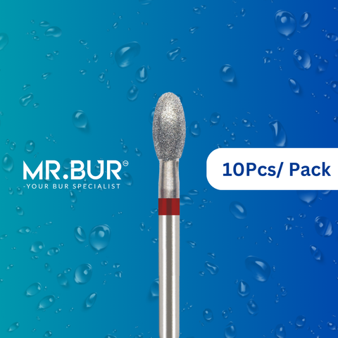 This is the Fine Grit Pre-Polishing Egg FG Diamond Bur sold by Mr. Bur the best international supplier of diamond dental burs.