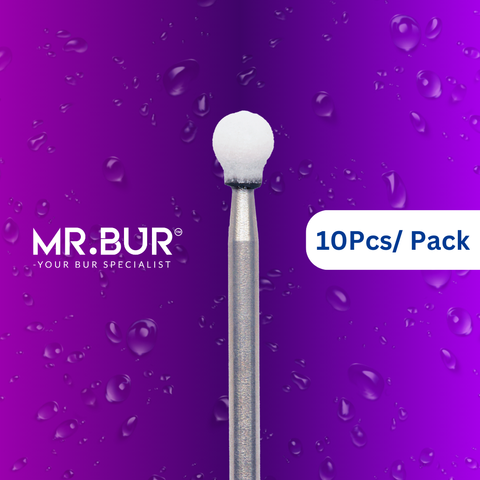 Mr. Bur White Stone FG Polisher ensures precise, smooth polishing for restorations, enhancing surface finish, durability, and procedural accuracy.