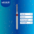 Mr. Bur Cylinder Flat End Fine Diamond Bur FG, 101F used for precise shoulder margin preparation and smooth axial wall finishing in crown and bridge procedures.