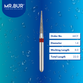 Mr. Bur 66CF Fine Grit Pre-Polishing Pointed Cone Diamond Bur FG are tools used in multiple dental procedures. Their pointed cone heads are ideal for effective prophylaxis, interproximal work, crown preparation, model fabrication, model casting technique, crown and bridge technique, and veneer and ceramic technique.