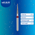 Mr. Bur 66DF Fine Grit Pre-Polishing Pointed Cone Diamond Bur FG are tools used in multiple dental procedures. Their pointed cone heads are ideal for effective prophylaxis, interproximal work, crown preparation, model fabrication, model casting technique, crown and bridge technique, and veneer and ceramic technique.