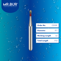 Mr. Bur 801 pre-polishing round diamond burs CD55F are tools used in many dental procedures. ISO 806 314 514 007 FG Their round heads are ideal for excavating tisswue during cavity preparation, opening teeth for endodontic treatment, general cleaning of tooth structure from caries, and selective grinding.