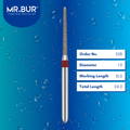 Mr. Bur 852 fine grit pre-polishing tapered round end diamond bur 52B are tools used in multiple dental procedures. ISO 806 314 199 514 010 FG, Their tapered round end heads are ideal for for effective crown and bridge preparation, chamfer margin preparation, and trimming and preparation for all composite materials.