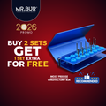 Mr. Bur Gingivectomy Bur Kit, with 10 stainless steel burs, is ideal for fine-tuning soft tissue, subgingival caries treatment, and using heat to cauterize gums and control bleeding during gingivectomy.
