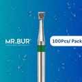 Mr. Bur 100pcs Inverted Cone Coarse Diamond Bur FG ensures efficient cutting, precise cavity preparation, and optimal material removal for dental restorations.
