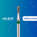 Mr. Bur 100pcs Long Inverted Cone Coarse Diamond Bur FG ensures precise cutting, efficient cavity preparation, and optimal material removal for dental restorations.