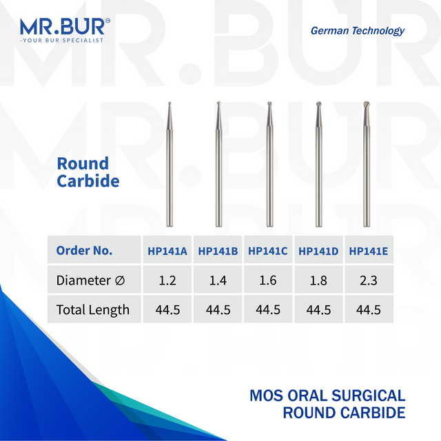 MOS Oral Surgical Round Carbide Bur HP | MR. BUR – Mr Bur