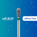 Mr. Bur 809 mini pear diamond bur are tools used in many dental procedures. Their mini pear heads are ideal for for different purposes, including removing decayed material, shaping and refining dental restorations, polishing and smoothing dental surfaces that have limited mouth opening.