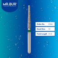 Mr. Bur 848 mini tapered flat end diamond bur 226A are tools used in multiple dental procedures. ISO 806 313 173 534 018 FG, Their mini tapered flat end heads are ideal for for effective crown and bridge preparation, shoulder margin preparation, and trimming and preparation for all composite materials. 