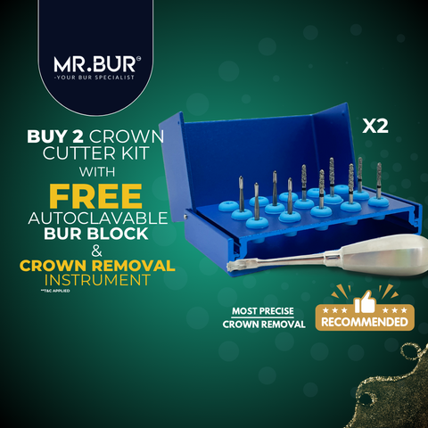 Best crown cutter bur that provides the features of removing debris and rapid cutting speed with optimal heat dissipation that able to cut all kinds of composite materials including zirconia