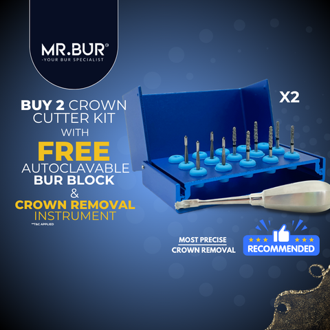 Best crown cutter bur that provides the features of removing debris and rapid cutting speed with optimal heat dissipation that able to cut all kinds of composite materials including zirconia