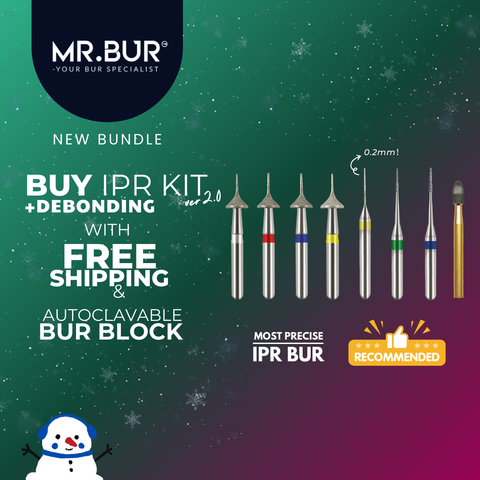 MR.BUR One Slice IPR Kit & Debonding Bur was designed for smooth enamel reduction and safe adhesive removal. 