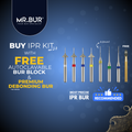 MR.BUR Interproximal Reduction Dental Bur. Available in 0.2mm, 0.3mm, 0.4mm, 0.45mm, and 0.5mm for maximize precision and efficacy in interdental space adjustment and enamel reduction 
