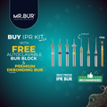 MR.BUR Interproximal Reduction Dental Bur. Available in 0.2mm, 0.3mm, 0.4mm, 0.45mm, and 0.5mm for maximize precision and efficacy in interdental space adjustment and enamel reduction 