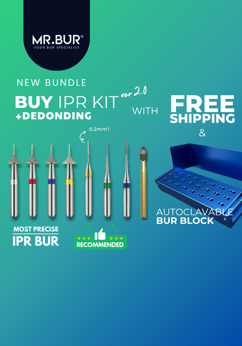 MR.BUR One Slice IPR Kit & Debonding Bur was designed for smooth enamel reduction and safe adhesive removal. 