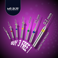 MR.BUR Interproximal Reduction Dental Bur. Available in 0.2 mm, 0.3mm, 0.4mm, 0.45mm, and 0.5mm for maximize precision and efficacy in interdental space adjustment and enamel reduction as a single choice