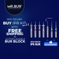 MR.BUR Interproximal Reduction Dental Bur. Available in 0.2mm, 0.3mm, 0.4mm, 0.45mm, and 0.5mm for maximize precision and efficacy in interdental space adjustment and enamel reduction 