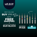 MR.BUR Interproximal Reduction Dental Bur. Available in 0.2mm, 0.3mm, 0.4mm, 0.45mm, and 0.5mm for maximize precision and efficacy in interdental space adjustment and enamel reduction 