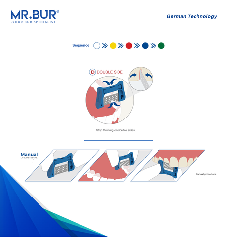 Mr. Bur IPR strip system 2.0 showing full interproximal reduction kit with the complete process.