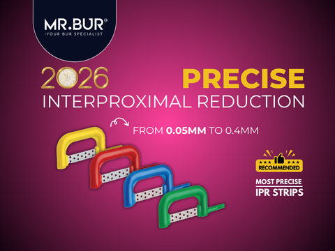 Mr. Bur IPR Strip System with diamond coated strips designed for controlled interproximal reduction and improved clinical precision.