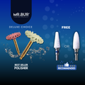 Mr. Bur Diamond Polisher and Valplast Polisher support gentle, efficient dental polishing, delivering a natural-looking shine with smooth finishing for clinical and laboratory applications.