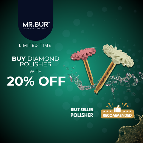 Best Mr. Bur diamond composite polishers use for polishing composite material to high shine.