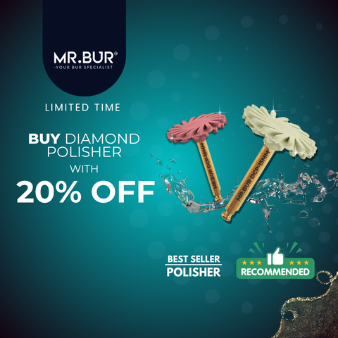Best Mr. Bur diamond composite polishers use for polishing composite material to high shine.