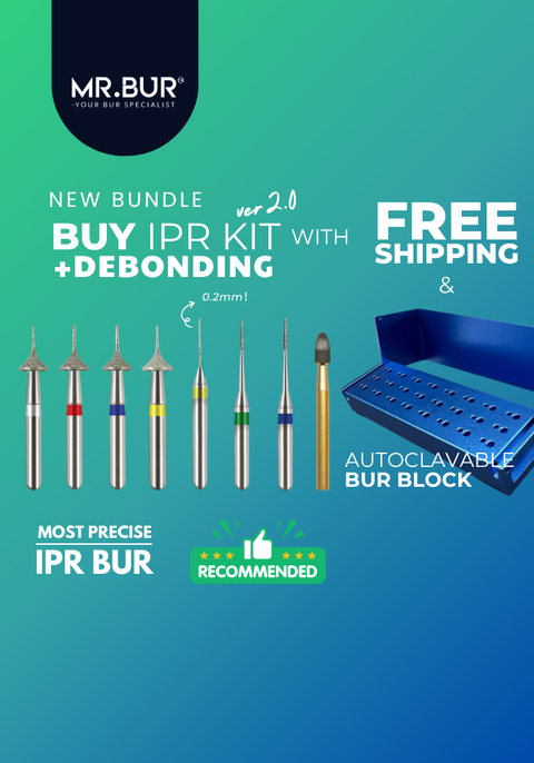 MR.BUR One Slice IPR Kit & Debonding Bur was designed for smooth enamel reduction and safe adhesive removal. 