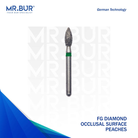 This is the Occlusal Surface Reduction Peach Coarse FG Diamond Bur sold by Mr Bur the best international dental bur supplier